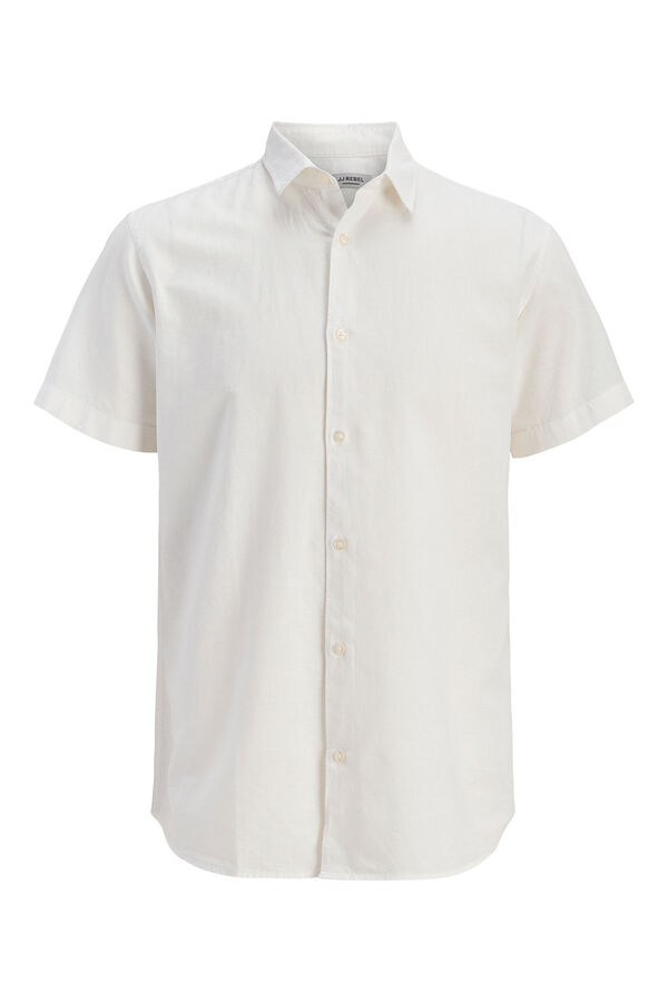 JJ REBEL Linen comfort fit shirt white