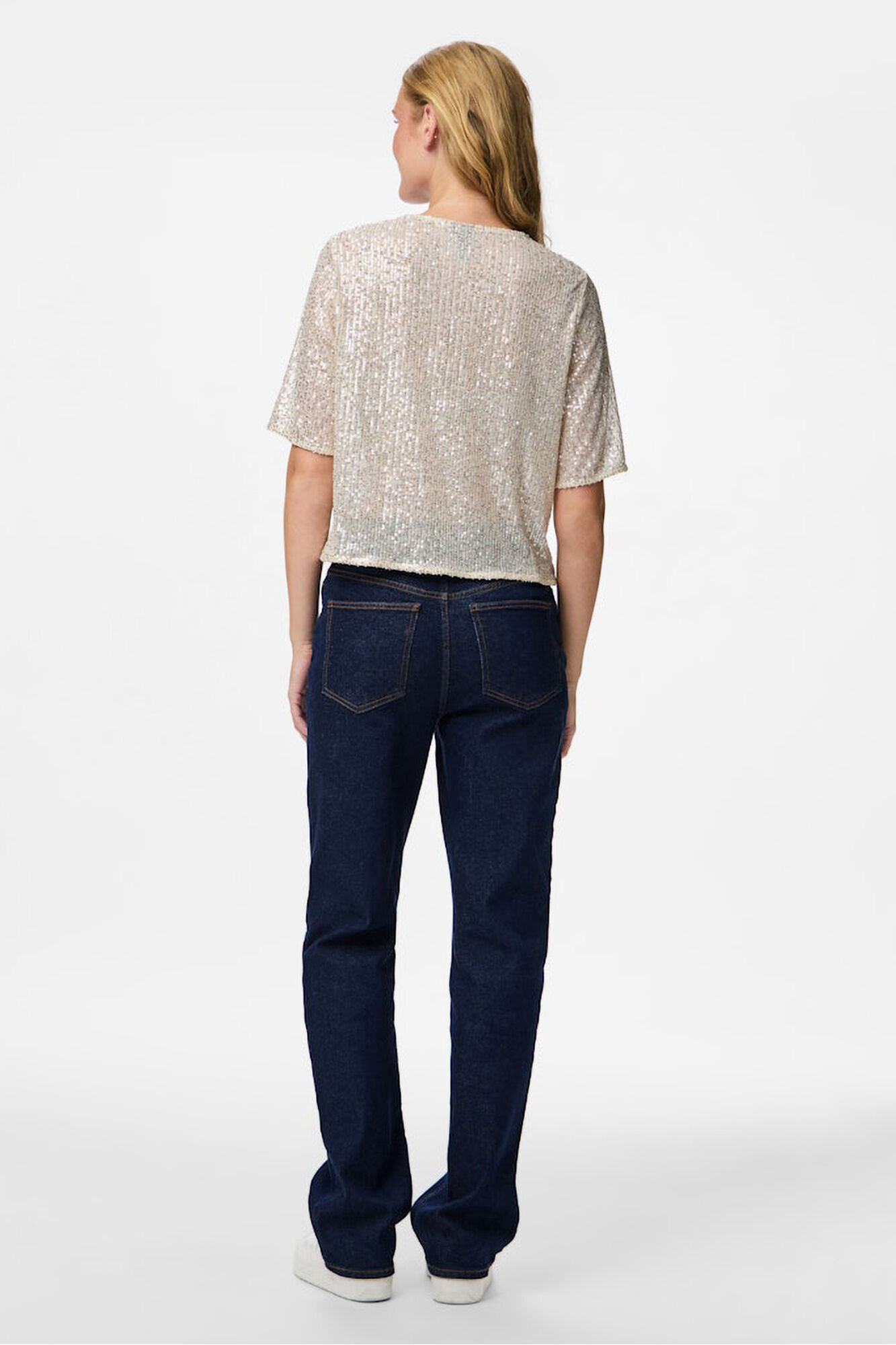 Pieces Kurz&auml;rmliges Top Pailletten 