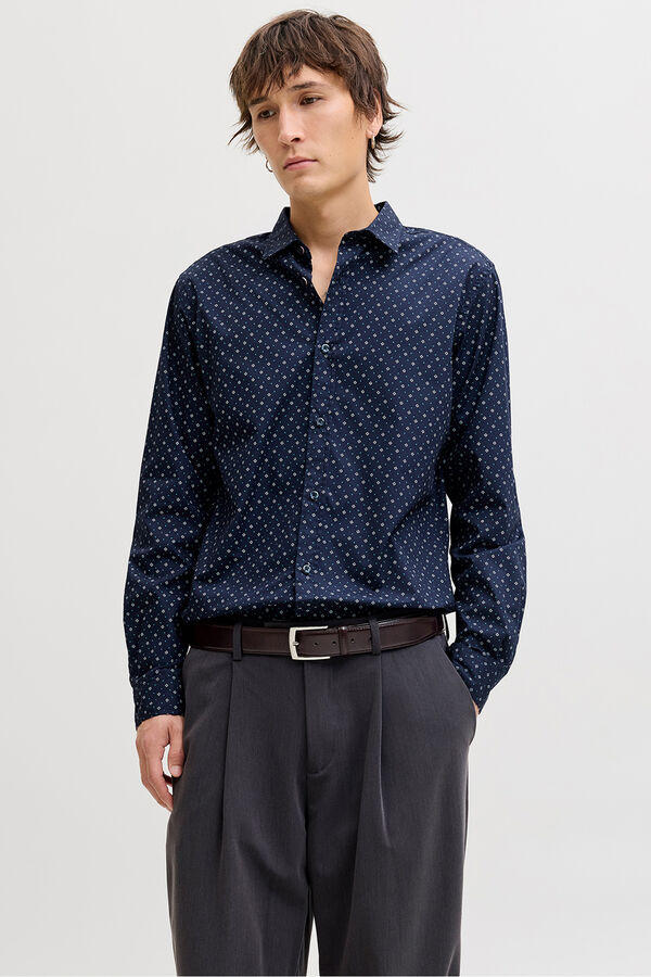 Jack & Jones Camisa social de corte slim azul