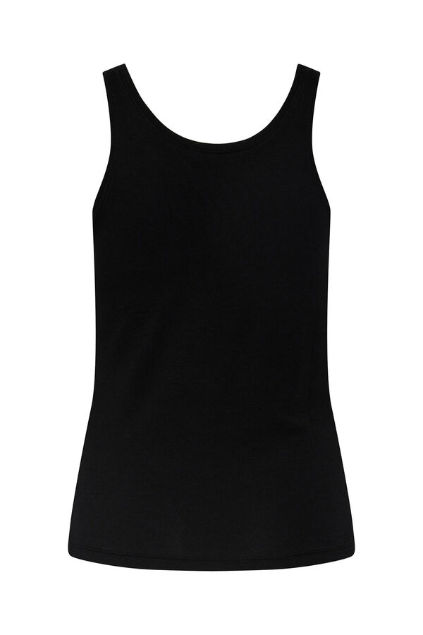 Springfield Essential T-shirt with MODAL and cotton. Straps and neckline. black