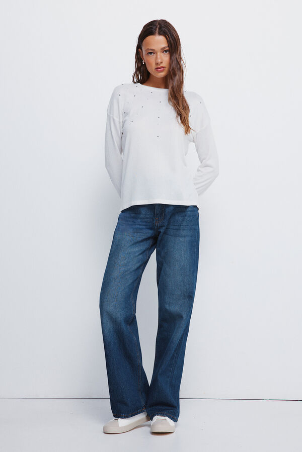 Springfield Positioned studded T-shirt white