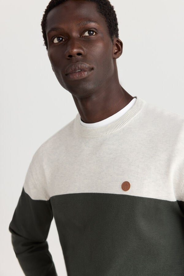 Springfield Colour block basic jumper grey