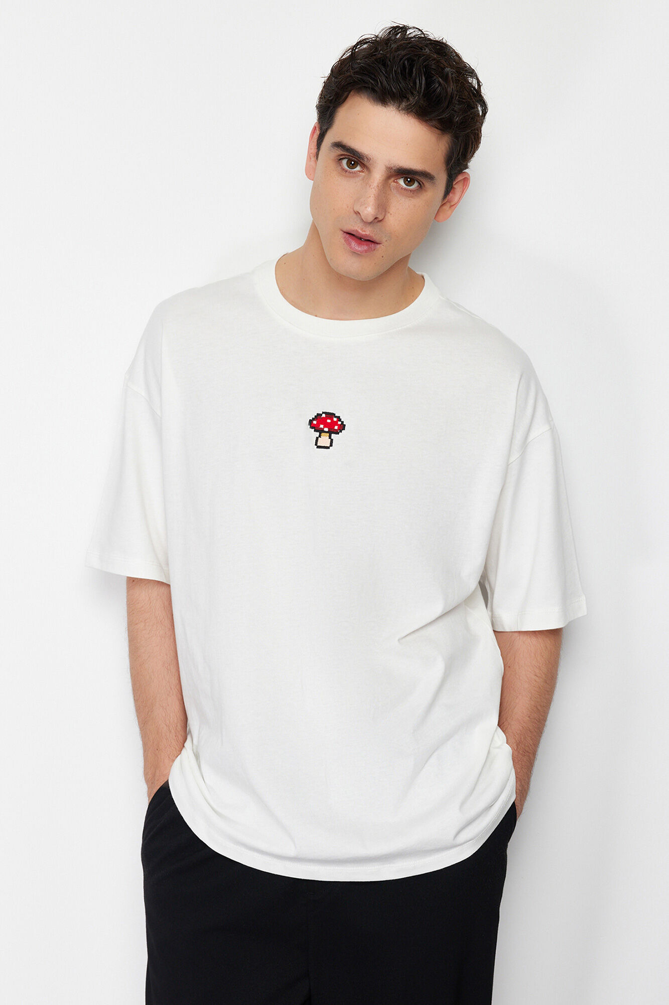 Trendyol Camisa oversize de manga corta