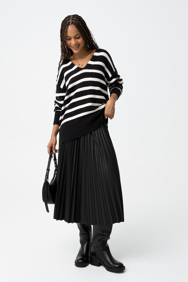 Tiffosi Pleated Midi Skirt black