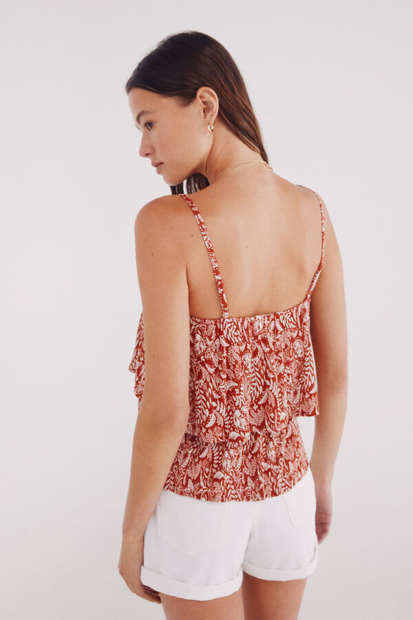 Springfield Printed flounced top red