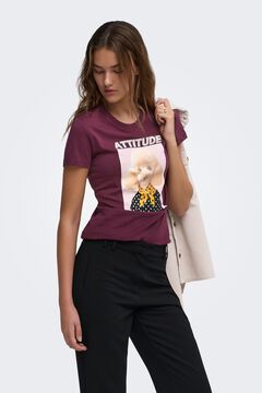 Only T-shirt estampada de manga curta