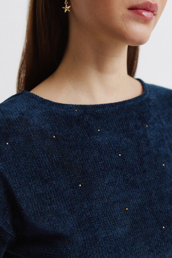 Springfield Camiseta chenilla tachas azul