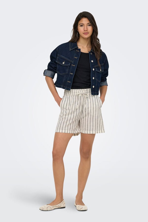 Only Gestreifte Shorts Naturwei&szlig;