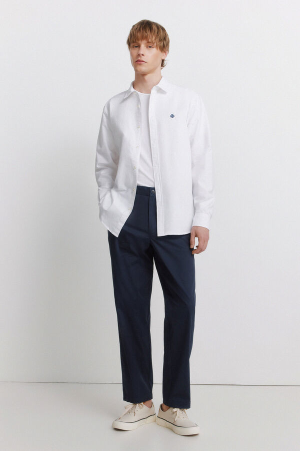 Springfield Oxford shirt with elbow patches white