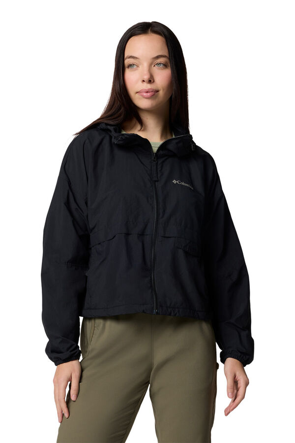 Columbia Cortavientos corto con capucha negro