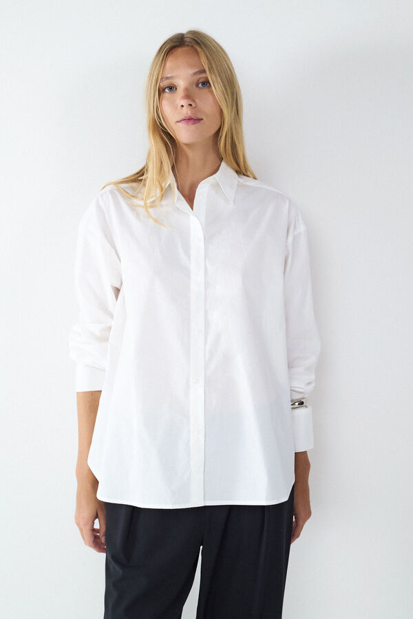 Balmohk Camisa b&aacute;sica popel&iacute;n blanco