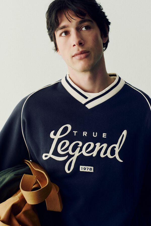 Springfield V-neck sweatshirt LEGEND blue