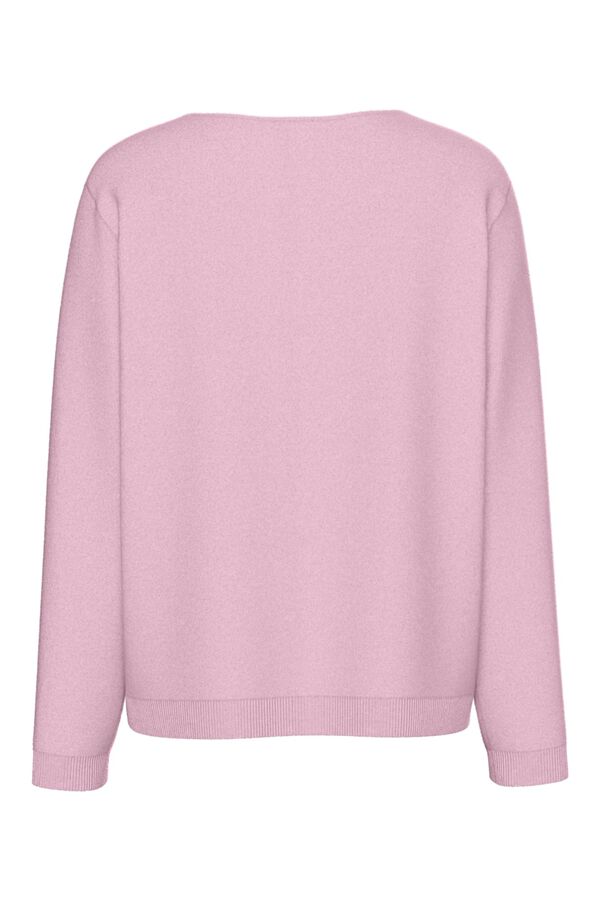 Pieces Basic V sweater pink