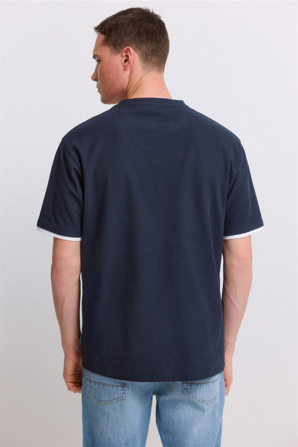 Springfield Double waffle T-shirt blue