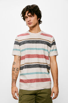Springfield Strick-T-Shirt mit Streifen grau