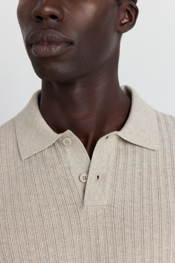 Springfield Vertical structure polo shirt nude