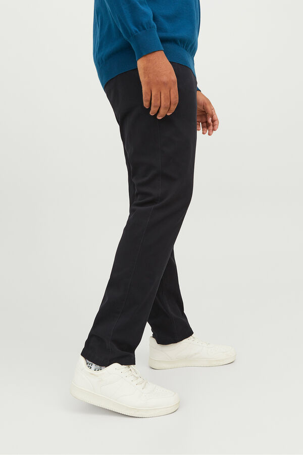 Jack & Jones PLUS Pantal&oacute;n chino slim fit el&aacute;stico negro