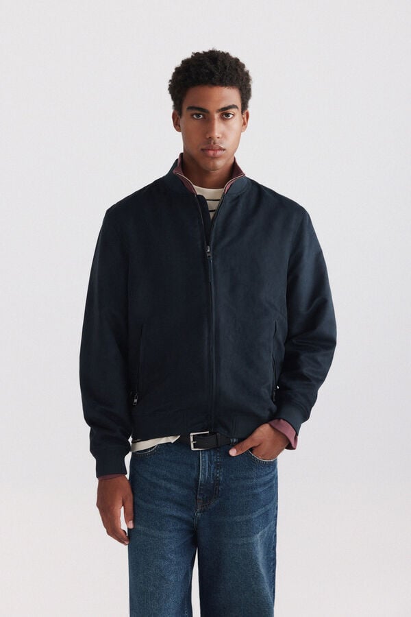 Springfield Faux suede jacket blue