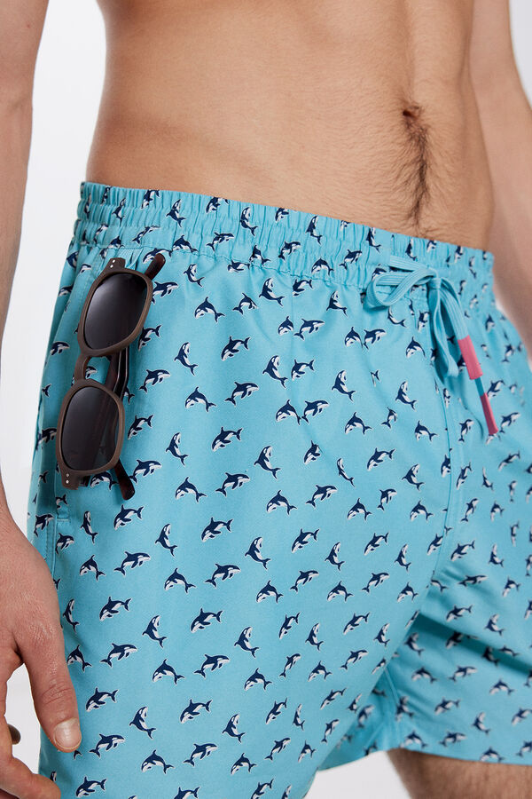 Springfield Orca print swim shorts mallow