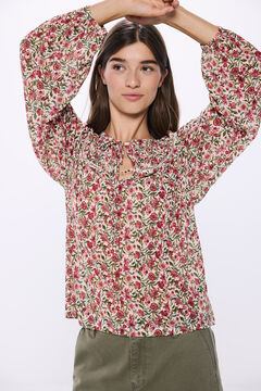 Springfield Lace printed blouse camel