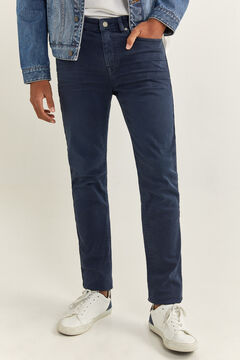 Springfield Pantalon 5 poches couleur skinny lav&eacute; bleut&eacute;