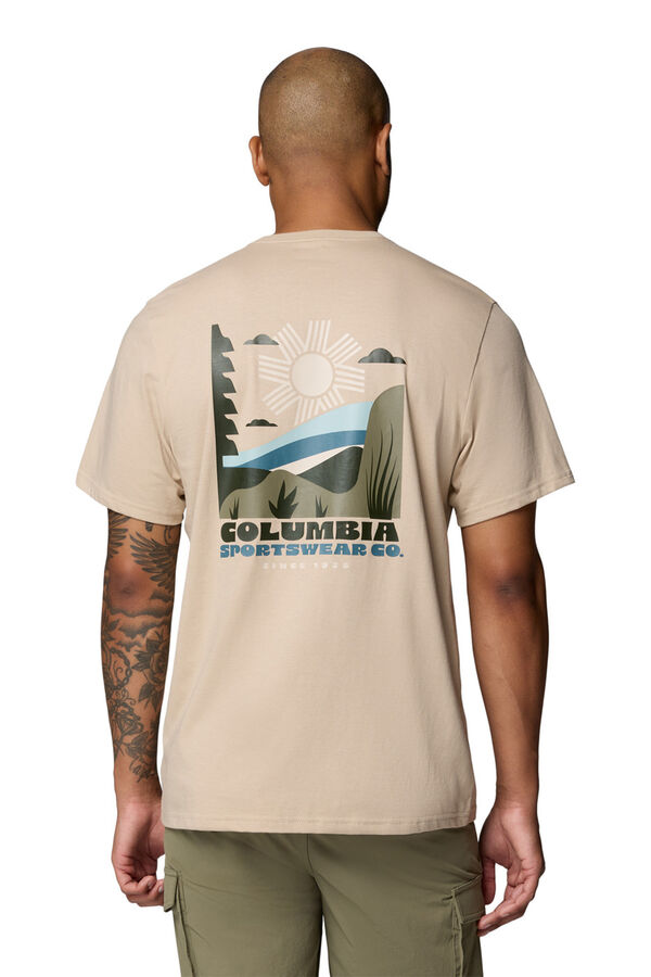 Columbia Camiseta con estampado de naturaleza en la espalda nude