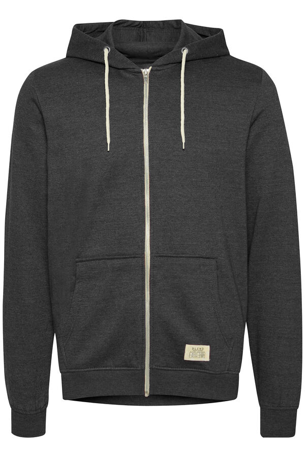 Springfield Sweatshirt with hood and zip fastening light gray