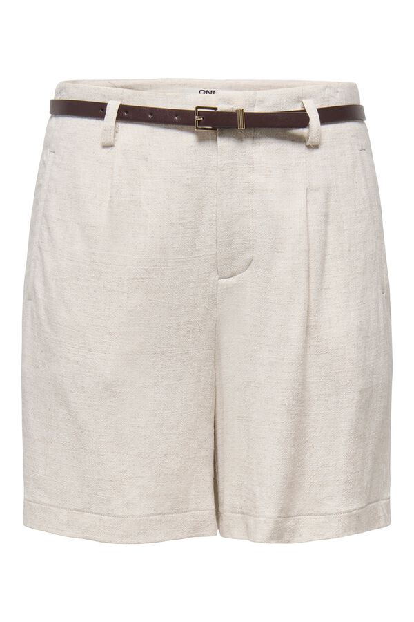 Only Bermuda de lino beige