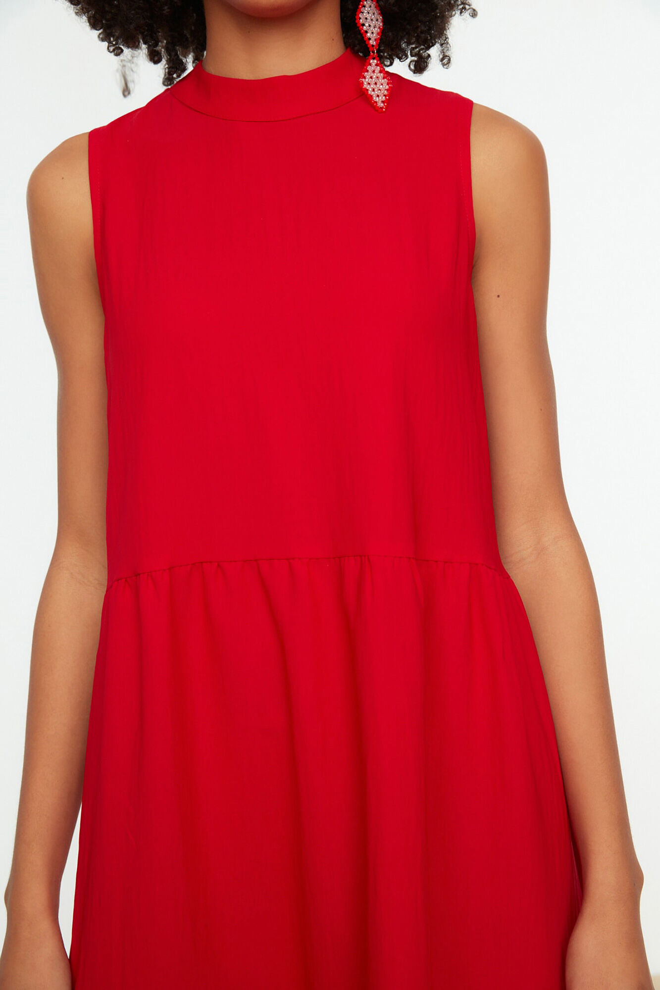 Trendyol Vestido midi recto sin mangas