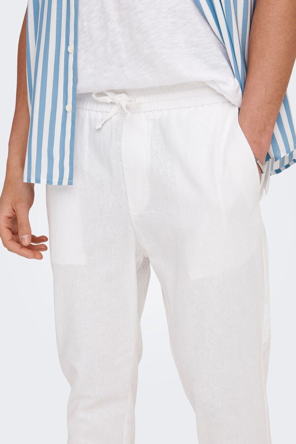 Only & Sons Linen trousers white