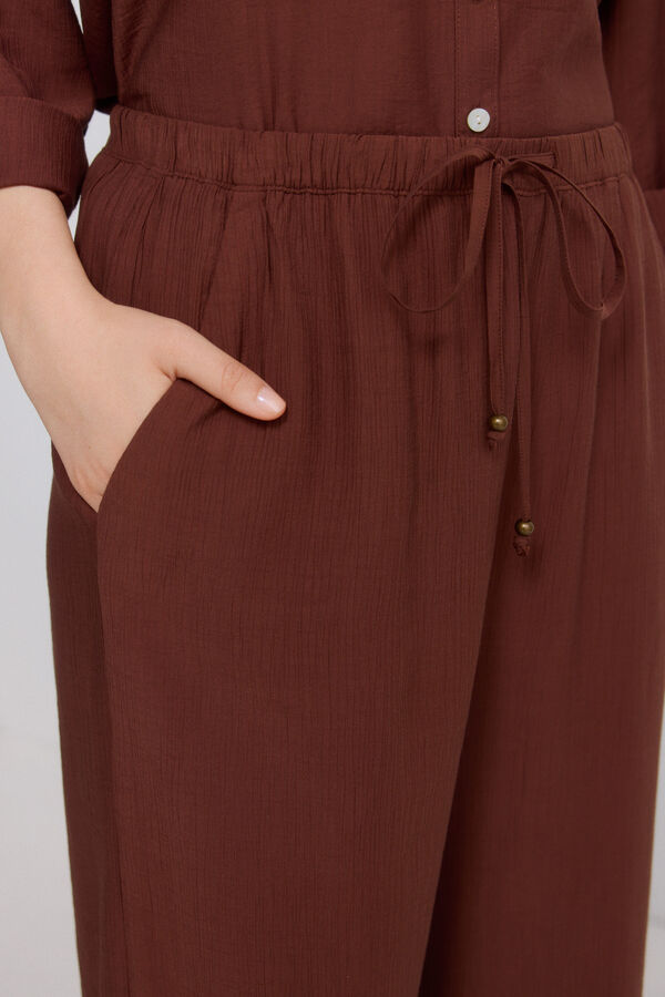Springfield Wide fluid long trousers nude