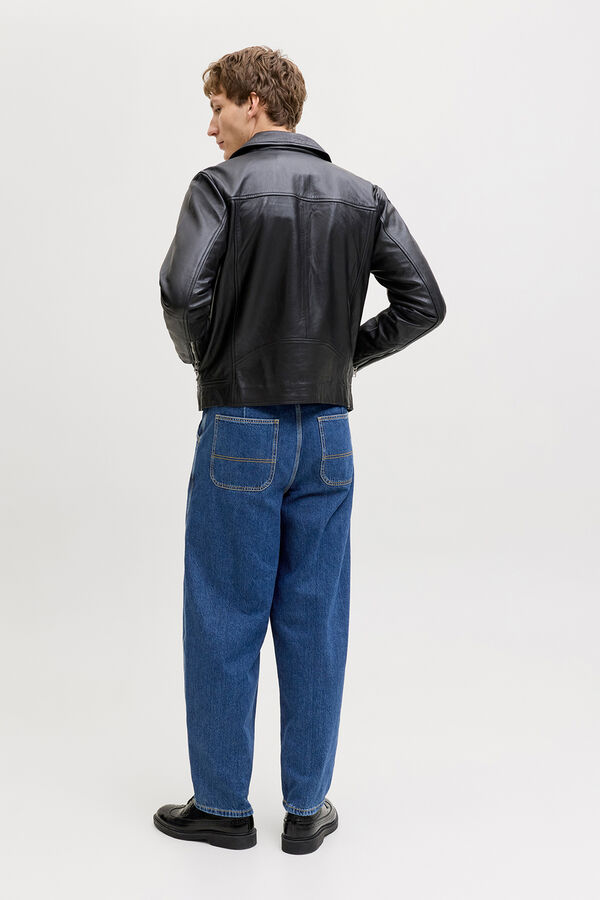 Jack & Jones Jeans baggy tiro alto algod&oacute;n azul