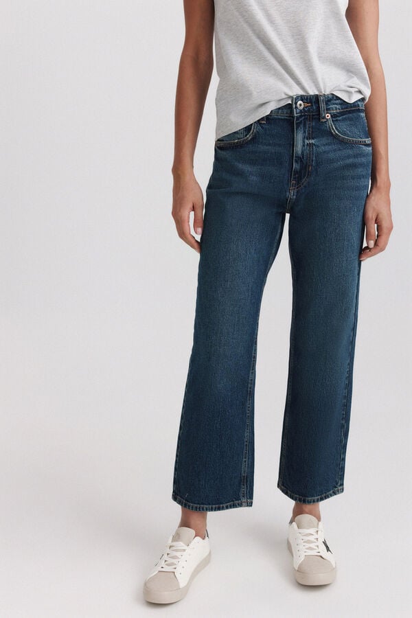 Springfield Straight cropped farmerke Plava