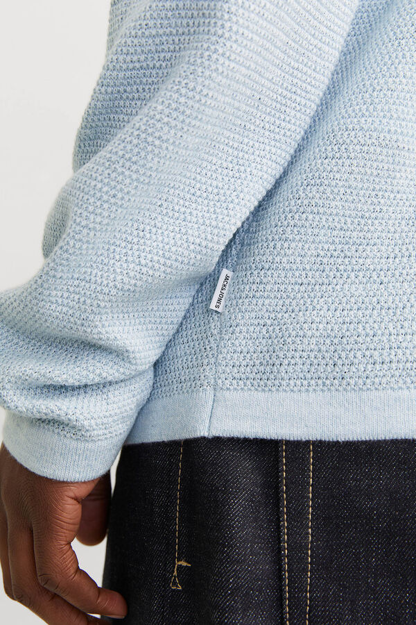 Jack & Jones Jersey-knit long sleeve loose jumper blue