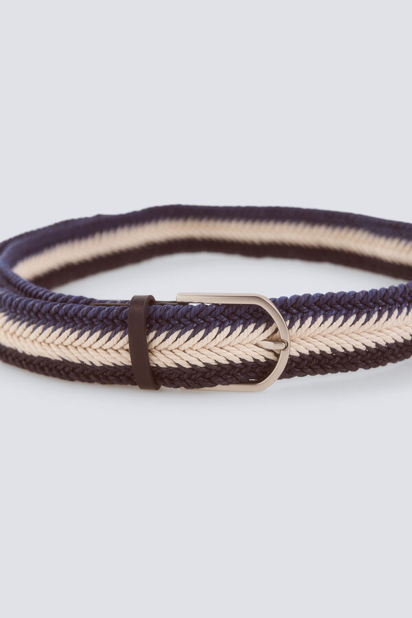 Springfield Herringbone braided belt blue