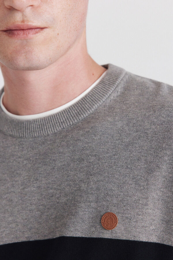Springfield Colour block basic jumper grey