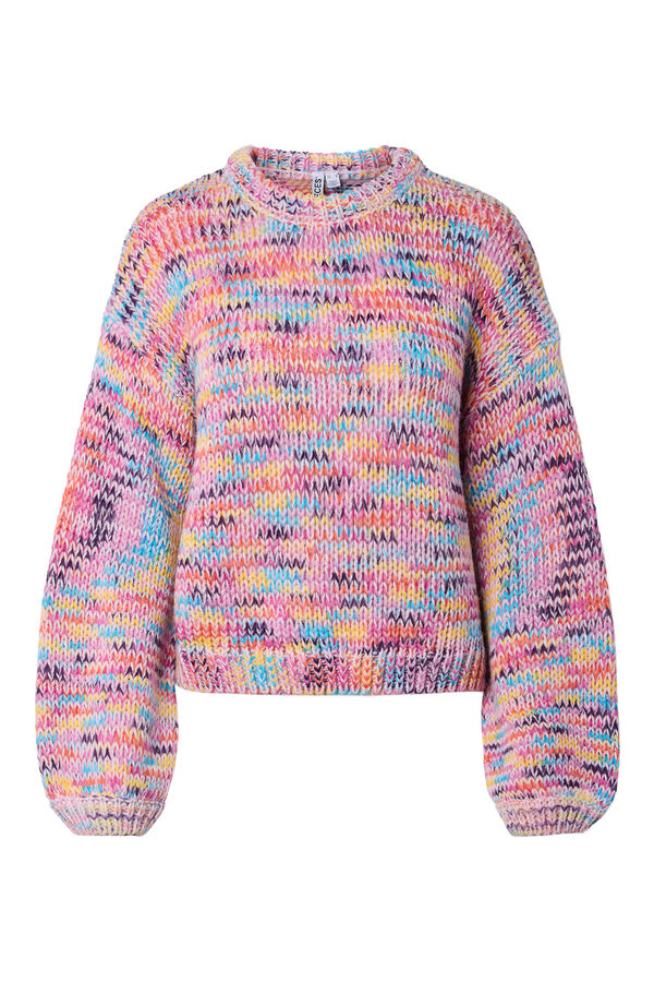 Pieces Strickpullover mit Rundhalsausschnitt Rosa