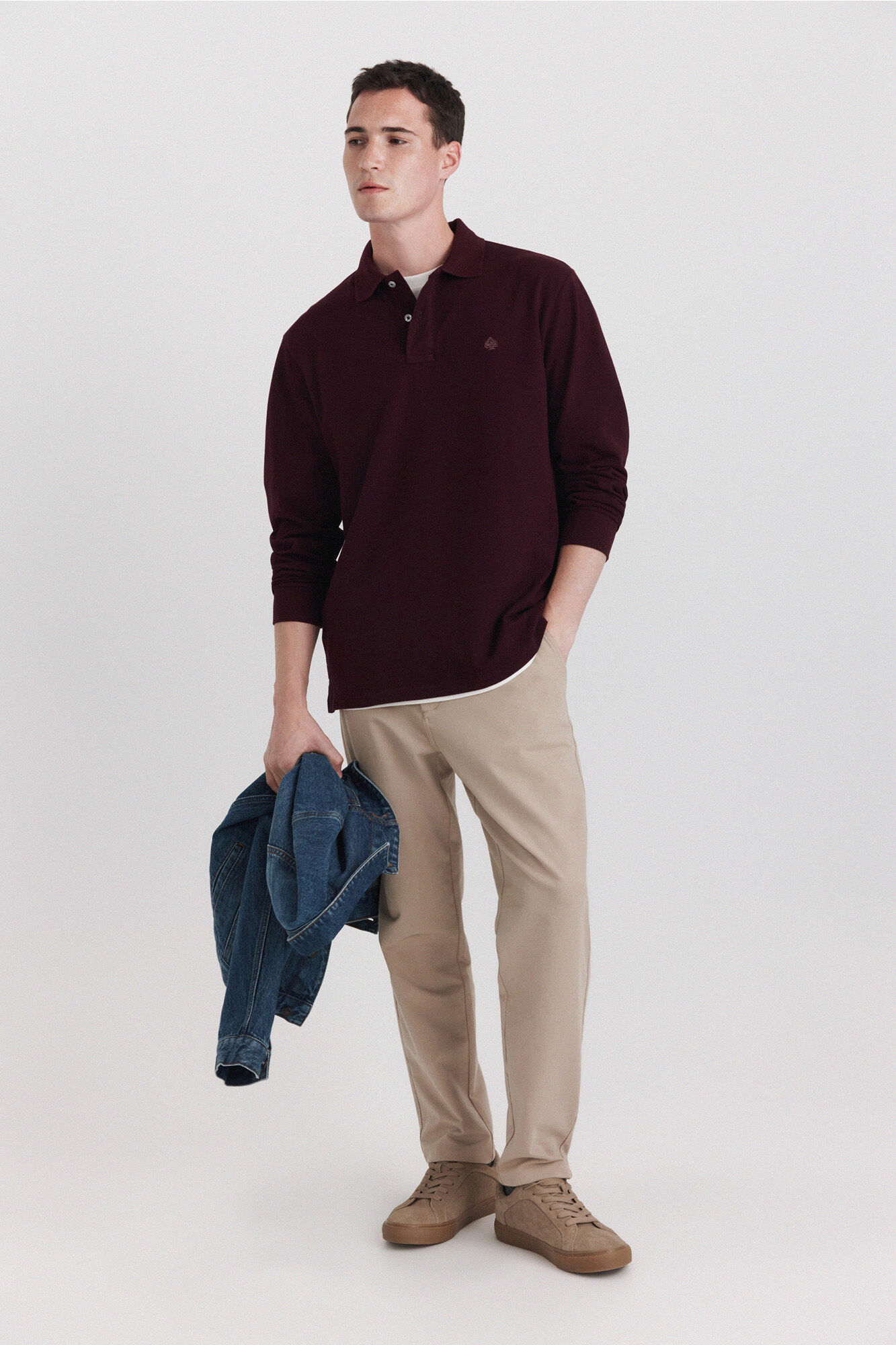 Springfield Polo majica dugih rukava od pikea regular fit