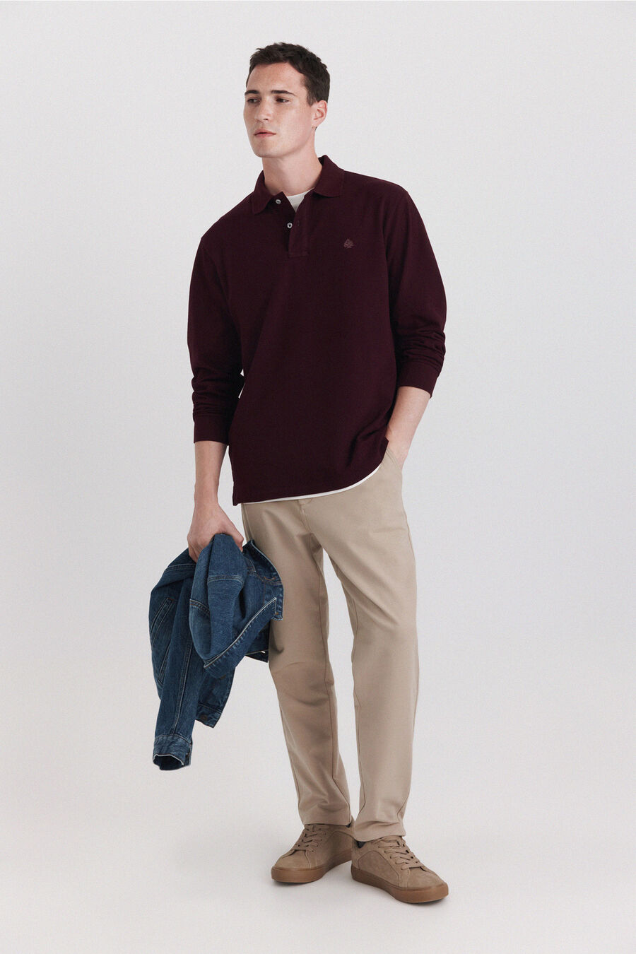 Polo piqué manga larga regular fit
