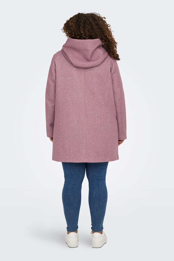 Only Carmakoma Abrigo midi de pa&ntilde;o talla grande rosa
