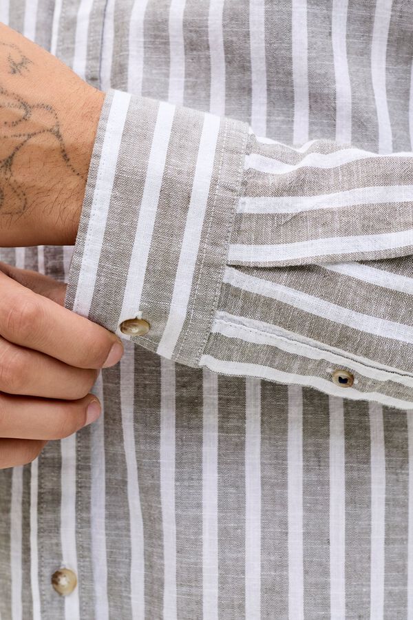 Jack & Jones Mandarin collar regular fit shirt grey