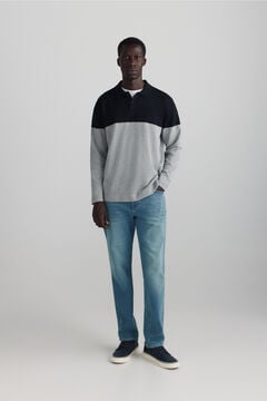 Springfield Mid-wash overdyed knit denim slim fit jeans