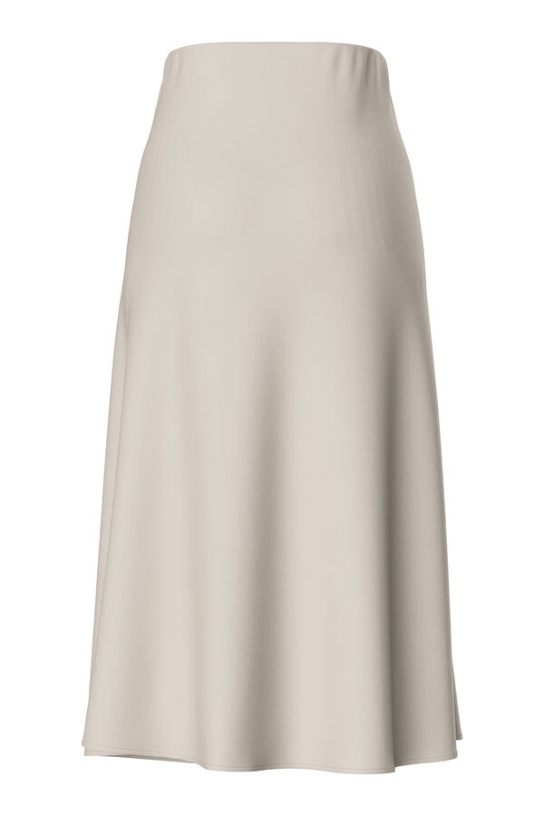 Pieces Falda larga gris