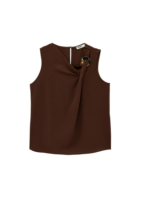 Koton Blusa accesorio met&aacute;lico tostado