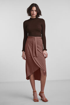 Springfield Midi skirt with tie fastening. rouge