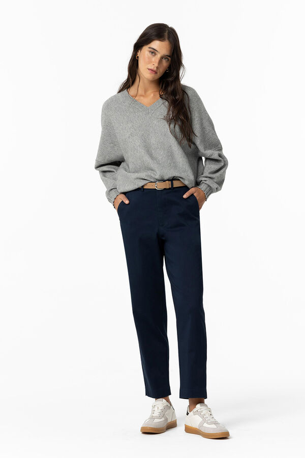 Tiffosi Calças sob medida com cinto azul