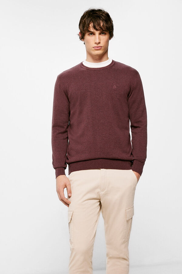 Springfield Essential jumper with elbow patches deep red