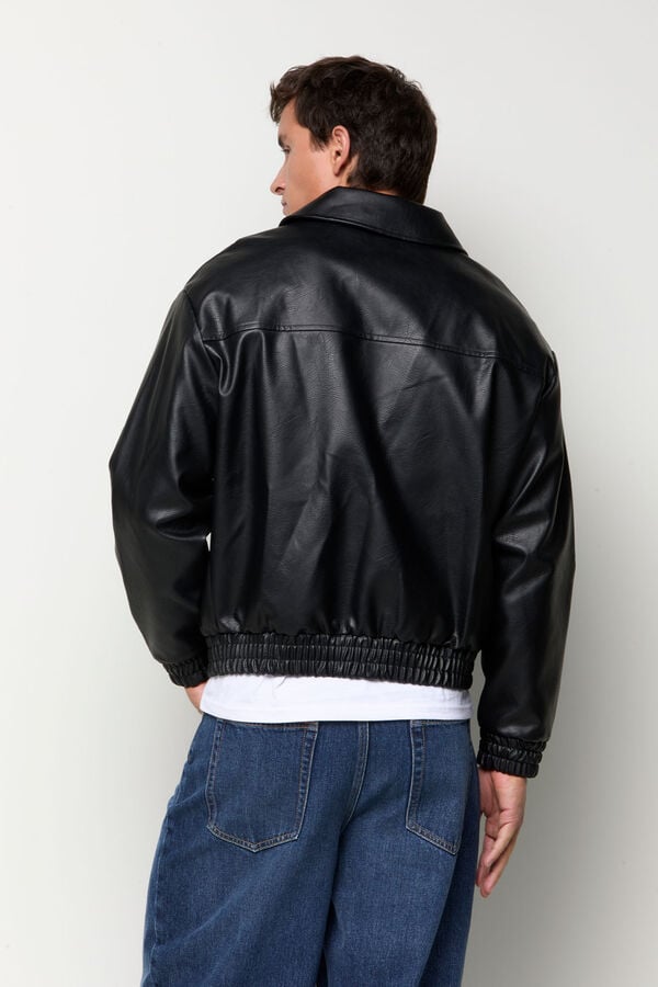 Balmohk Faux leather jacket black