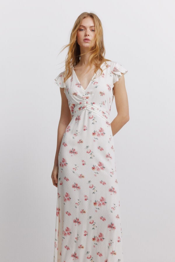 Springfield Pleated underbust dress printed