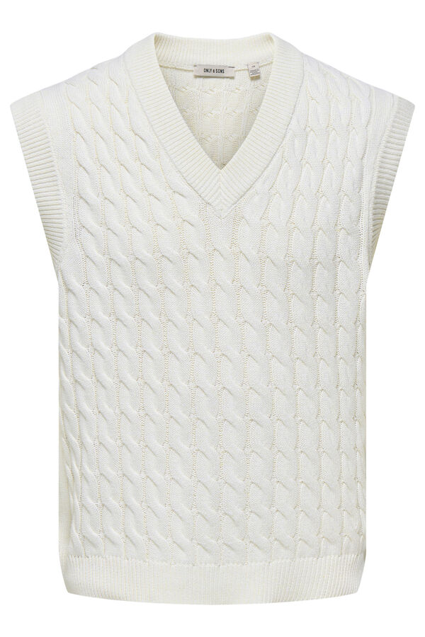 Only & Sons Malha de colete branco